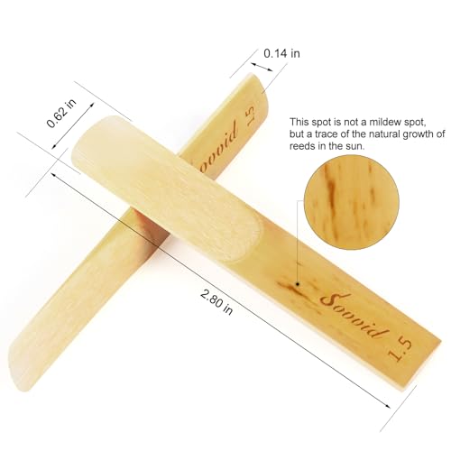 image for Sovvid 10 Pack Professional Alto Saxophone Reeds with Plastic Box, Str