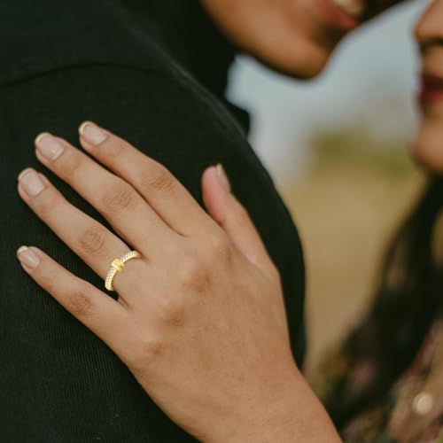Bague initiale R en argent 925 doré, un bijou monogramme empilable et ajustable de haute qualité - 4