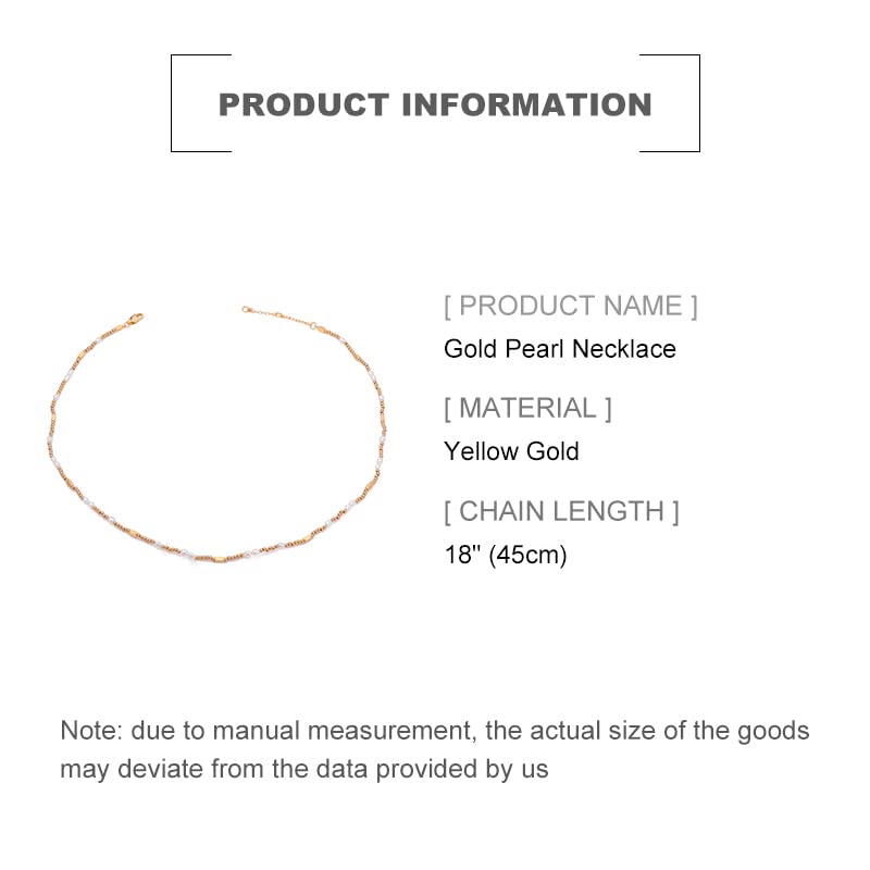 14K Gold Chain Pearl Necklace for Women,Dainty Gold Freshwater Cultured Pearl Choker Necklace,Jewelry Gifts for Her, Wife, Mom, Girlfriend2