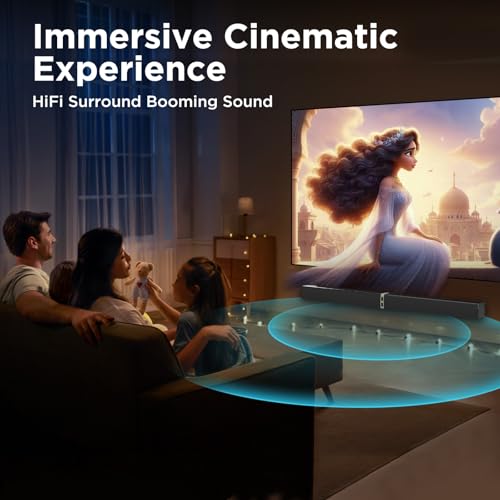 MZEIBO Sound Bar for Smart TV, 80W Bluetooth Soundbar 2 in 1 Detachable Design, Deep Bass, Home Theater Surround Sound, ARC/Optical/AUX Connections for TV/PC/Gaming/Projectors - Image 7