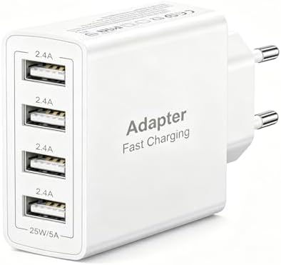 Enchufe USB 25W 4 Puertos Cargador USB Múltiple Carga Rapid para ...