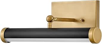 Hinkley Regis 14" Adjustable Integrated LED Accent Light, Picture Light Draws Attention to Art or Architectural Features, Install Up/Down, Acrylic Lens, Heritage Brass and Black Accent