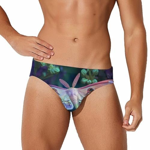 Flying Moth Mens Swim Briefs Quick Dry Triangle Trunks Swimsuit Swimming Bikini Swimwear