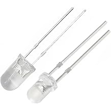 100pcs 5mm Orange Flicker Flickering LED Diodes Candle Flicking Lights Clear Round Lens 29mm Long Lead DC 2V 20mA Light Emitting Diode Lamp Bulb