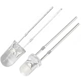 Vrabocry 70pcs 7 Colors x 10pcs 3mm White Warm White Red Blue Green Yellow Orange Flicker Flickering LED Diodes Candle Flicking Lights Clear Round Lens 29mm Long Lead Diode