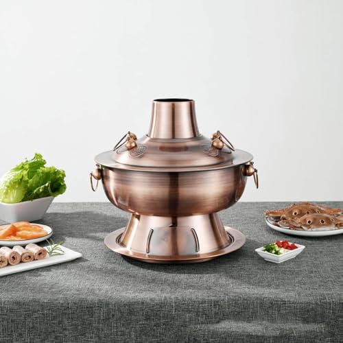 Olla caliente de cobre chino y fondue de carnes a carbón 4