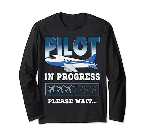 Pilot In Progress, Future Pilot Avión Amante Avión Niños Manga Larga