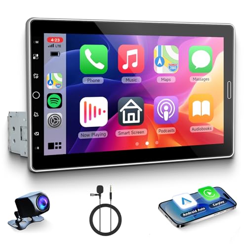 Rimoody Autoradio 1 Din Carplay Android Auto Wireless, 10,1'...