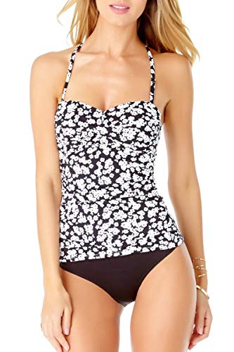 Image of Anne Cole Women's Twist Front Shirred Bandeau Tankini Swim Top