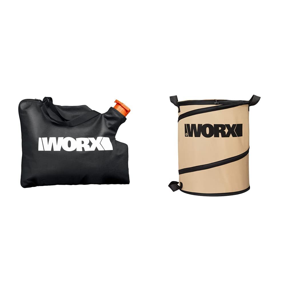 WORX Trivac Leaf Collection Bag (WGBAG500) and Collapsible Yard Waste Bag/Leaf Bin