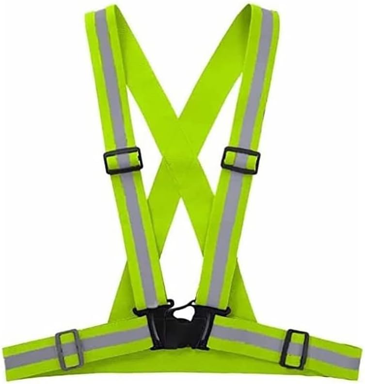 Yanek Reflective Adjustable Safety Vest Belt, Neon Green