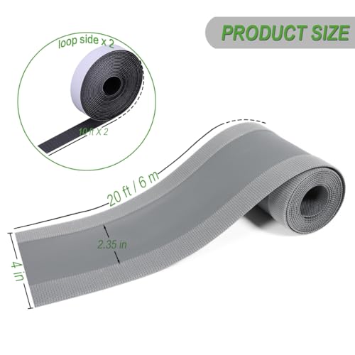 Floor Cable Covers - 20ft Oxford Fabric Cord Protector con cierre adhesivo de gancho y lazo, funda impermeable para cables para cualquier superficie de piso, gestión duradera de cables para prevenir peligros de tropiezo (Gris, 20 pies) miniatura 6