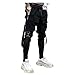 Hombre Punk Pantalones Ajuste Cargo Lápiz Pantalones Modernas Delgado Casual De Halloween del Traje De Los Hombre del Remiendo Pantalones De Deporte del Basculador Rasgados Pantalones Sweatpants