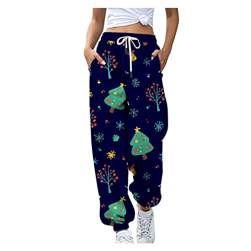 Calça De Harém Para Mulheres Calças De Moletom De Batalha De Natal Calças De Lounge De Natal