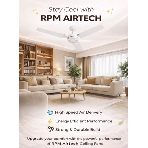 Image of 1200mm Ceiling Fan - Sleek White Finish with Multi-Speed Settings, Whisper-Quiet Operation, and Superior Airflow for Ultimate Comfort in Any Room.