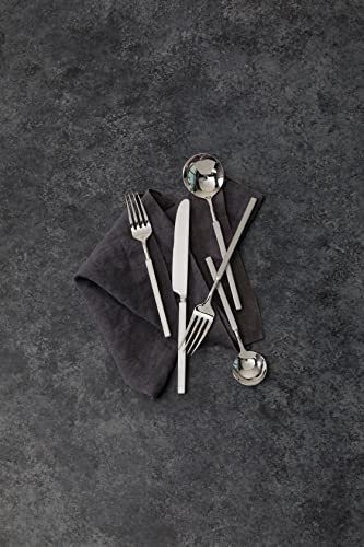 Fortessa Jaxson 18/10 Stainless Steel Flatware, Brushed/Mirrored Stainless Steel, 20 Piece Place Setting Service For 4 #TOP3