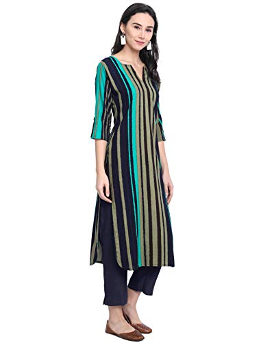 Image of 1 Stop Fashion Women's Viscose Rayon Multi Color Printed Straight Kurta