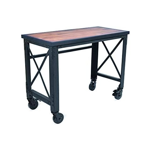 Duramax Industrieller Arbeitstisch mit Massivholz für Zuhause, Büro, Garage, Werkstatt und mehr, robuster verstärkter Mehrzweck-Rolltisch Möbel, 150 kg Kapazität, 117 x 61 x 94 cm Cover
