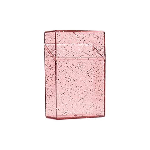 Lightweight Cigarette Case for Men, Transparent Cigarette Holder Case for Women, Plastic Cigarette Box Case for Roll Ups, Holds 20 Cigarettes, 1Pcs. (Pink) Cover