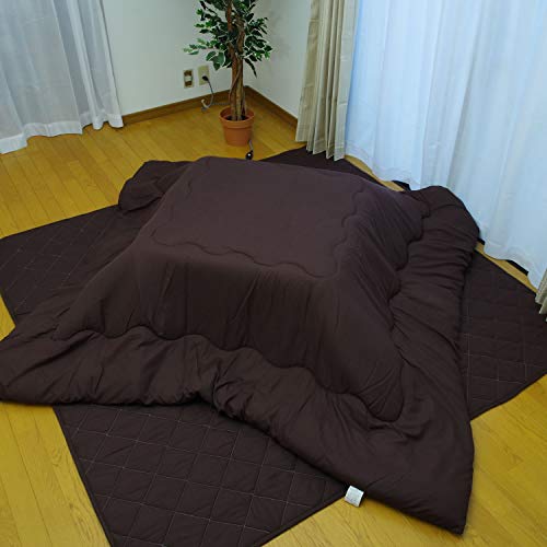 D-Serise D・SERIES こたつ台 ブラック 70×70cm + こたつ布団 正方形 Dプレーン 185×185cm ブラウン 3点セット の商品画像 6