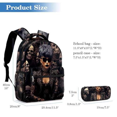 Cartable punk tête de mort résistant : dites adieu aux sacs dos déchirés