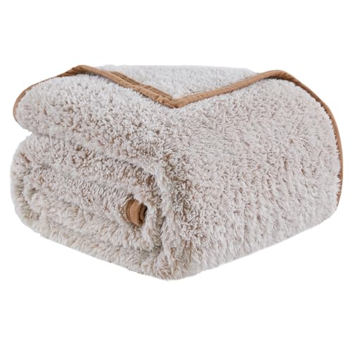 EMME Kuscheldecke Sherpa Decke Flauschig，228x228 cm,Dicke und Elegant,...