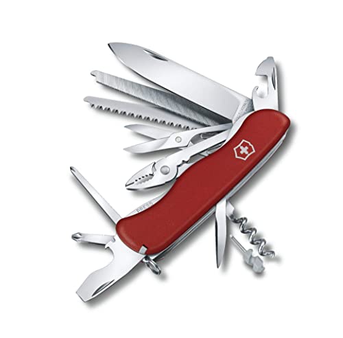 Victorinox Taschenmesser Work Champ (21 Funktionen, Feststellklinge, Zange, Metallsäge, Schere, Schraubendreher) rot