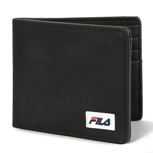 Portefeuille minimaliste Fila à deux volets fini les poches déformées en similicuir