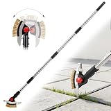 Tdrynl 3-in-1 Heavy Duty Crack Weeder Tool, 59' Adjustable Long Handle, Stainless Steel Crevice Weed Puller and Moss Remover for Driveway, Patio, Sidewalk, Pavers and Deck Cracks
