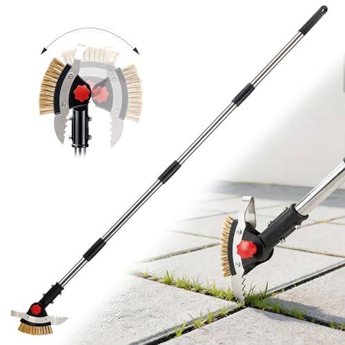 Tdrynl 3-in-1 Heavy Duty Crack Weeder Tool, 59" Adjustable Long
