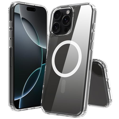 Image of FanTEK Phone Case Compatible with iPhone 16 Pro Max 6.9 Inch, Magnetic Case Clear Protective Bumper Hard Back Cover