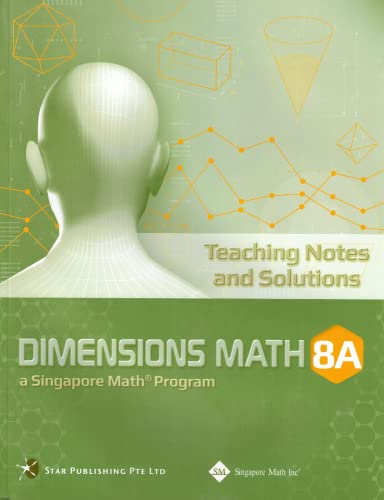 Dimensions Math 8A Teaching Notes & Solutions (... B072BVD74Y Book Cover