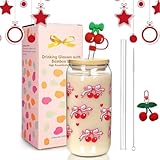Genérico Vaso De Vidrio Con Pajita,Vasos Que Cambian De Color Para Caliente Y Frío Con Tapa | Taza De Café Helado Navideño Estacional - Para Hogar Oficina Escuela Viaje Fiesta Camping Picnic Jardín