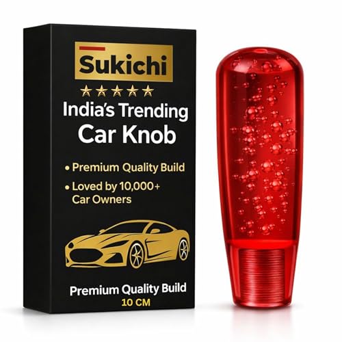 Image of Medirich Lifesciences Sukichi 10 cm Premium Car Gear Knob | Universal Fit with Screw Adapters | Stylish Bubble Design Gear Shift Knob | Easy 2-Minute Installation | Interior Custom Accessory