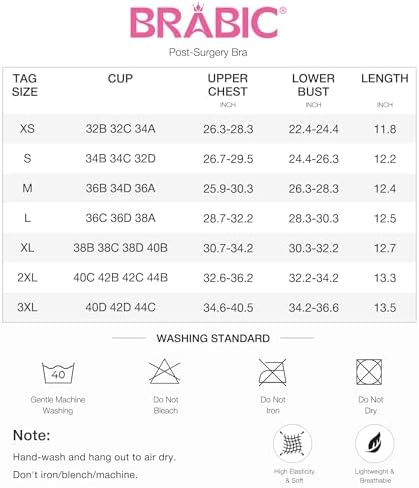 BRABIC Women's Womens' Front Closure Post-Surgery Posture Corrector Bra Full Coverage