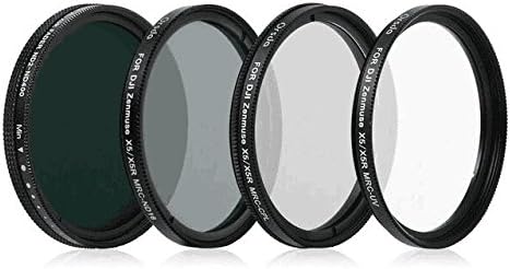 Camera Filters Set For DJI Zenmuse X5 Inspire 1, HXY Pro Filters Include: UV Filter + CPL Filter + ND16 Filter + ND2-400 Filter, Made of Multi Coated Ultra-High Definition Optical Glass,4-pack