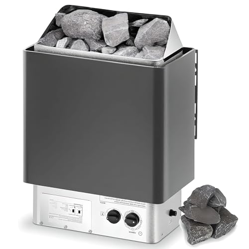 Electric Sauna Heater,Stainless Steel Sauna Oven,Wet and Dry Bath Sauna Oven with Internal Controller,Sauna Heating Stove with 0-110℃ Temperature Control & 3H Timer,for Home Hotel Spa Shower(9KW)