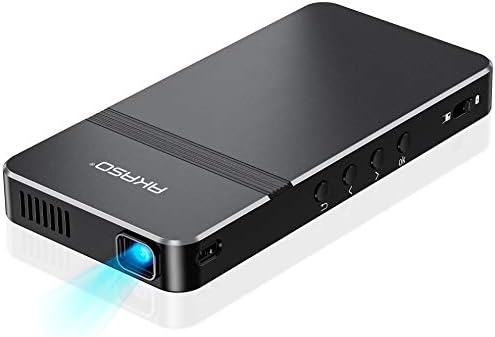 AKASO Mini Projector, Pocket-Sized DLP Portable Projector, 1080P Cookie Projector , Support HDMI WiFi Built-in Rechargeable Battery Stereo Speakers and Remote Control Movie Projector - Updated Type-C