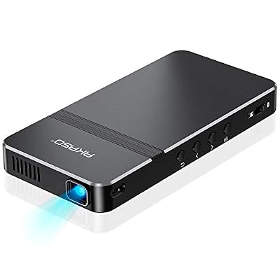 AKASO Mini Projector, Pocket-Sized DLP Portable Projector, 1080P Cookie Projector , Support HDMI WiFi Built-in Rechargeable Battery Stereo Speakers and Remote Control Movie Projector - Updated Type-C