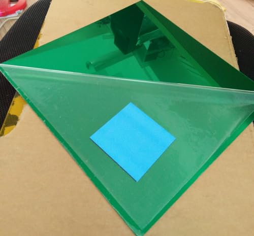 Image of Set of 2 Acrylic Green Mirror Sheet,1 /16'' Dark Green Mirrored Acrylic Lucite Plexiglass Sheet (Actual Size 11.875 inch x 11.875 inch)
