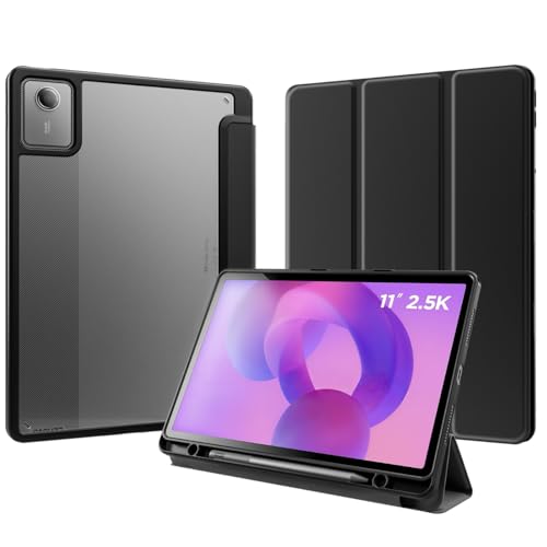 Tablet ケース 11インチ 2025発売（ZAFR0387JP）ペン収納 耐衝撃 保護ケース シリコンカバー (ブラック)