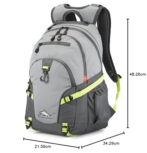 Image of High Sierra Loop Backpack, Steel Grey /Mercury /Neon Green, One Size, Loop Daypack