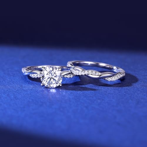 Wedding Ring Sets for Women Round Cut Bridal Ring Set 925 Sterling Silver AAAAA Cz Wedding Band Size 5-102