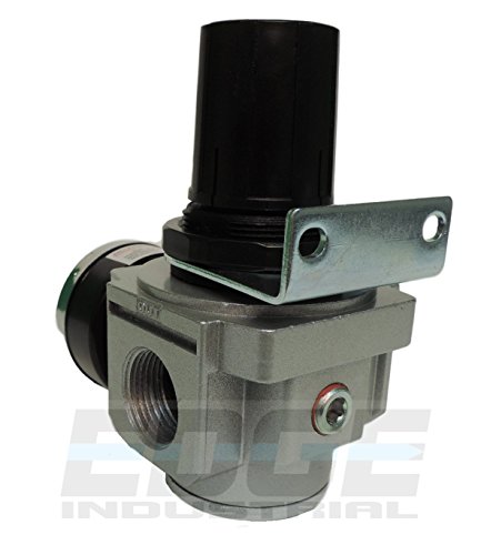 Heavy Duty In-Line Compressed Air Pressure Regulator For Air Compressor, 7 To 215 Psi Adjustable, High Flow Rate, Wall Bracket And Gauge Included (3/4" Npt, 140 Cfm) #TOP2
