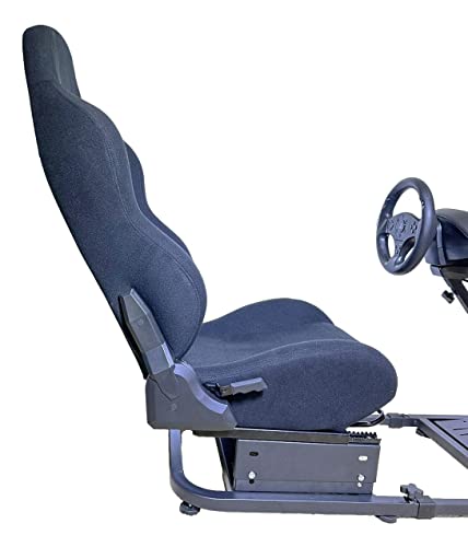 X Factor Gaming Chair Simulator Cockpit Real Racing Seat Model Driving Platform With Steering Wheel Stand And Gear Shifter Mount, Reclining Professional Level Racing Seat Heavy Duty Adjustable Frame #TOP7