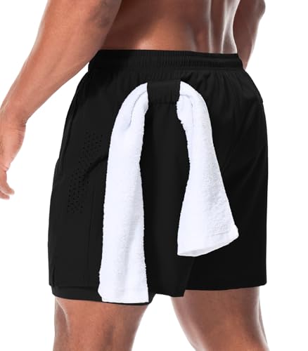 Superora Pantalones Cortos de Running 2 en 1 para Hombre con Entrenamiento y Fitness de Secado Rápido Múltiples Bolsillos con Integrado para el Móvil - imagen 3