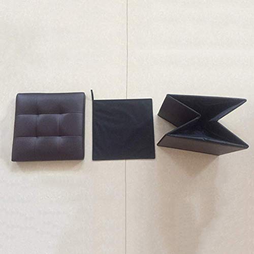 Pouf de rangement gain de place tabouret pliant en similicuir - 7