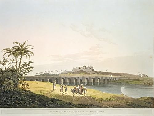 Tableau le pont arménien St Mount Madras pour habiller un grand mur vide de salon