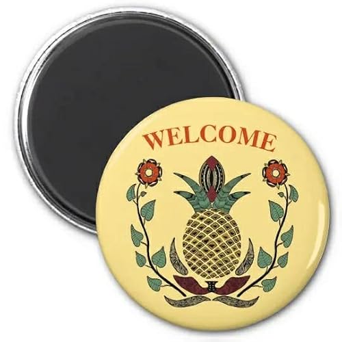 Holland Hex Welcome Pineapple Round Antique Tin Sign 12x12inch for Home Door Garden Bar Restaurant Cafe Office Shop Bar Club Sign Gift