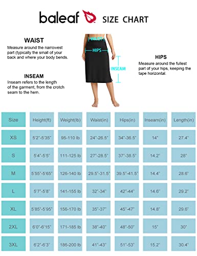 Baleaf Women's Long Swim Skirt Bottoms High Waisted Tummy Control Tankini Bathing Suit Skirts With Pockets Black L #TOP6